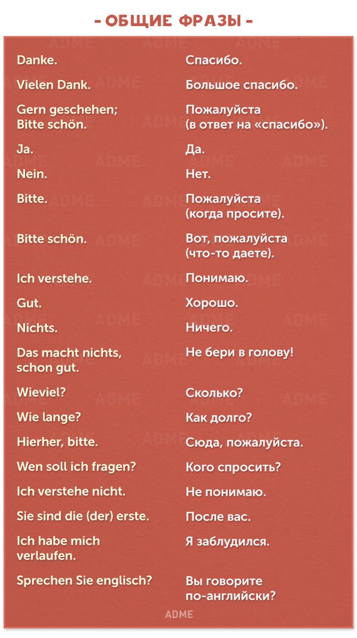 90 полезных фраз на немецком для повседневного общения