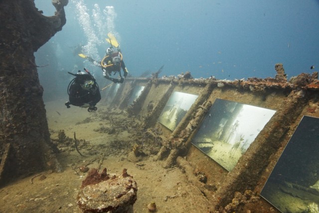Фотограф удивил уникальной подводной выставкой. Фото