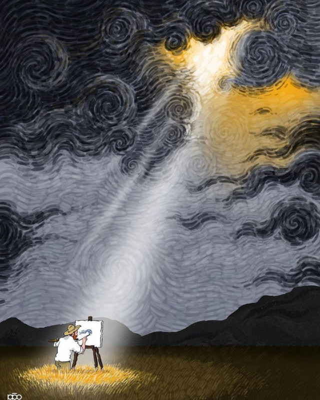 Иранский художник изображает жизнь Ван Гога, создавая иллюстрации в его стиле (фото)