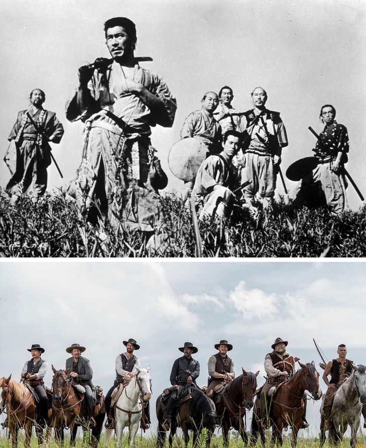 © Toho / 七 人 の 侍. © The Mirisch Corporation / The Magnificent Seven. 