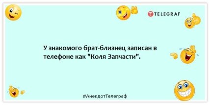 Анекдоты про братьев и сестер - У знакомого брат-близнец записан в телефоне как "Коля Запчасти".