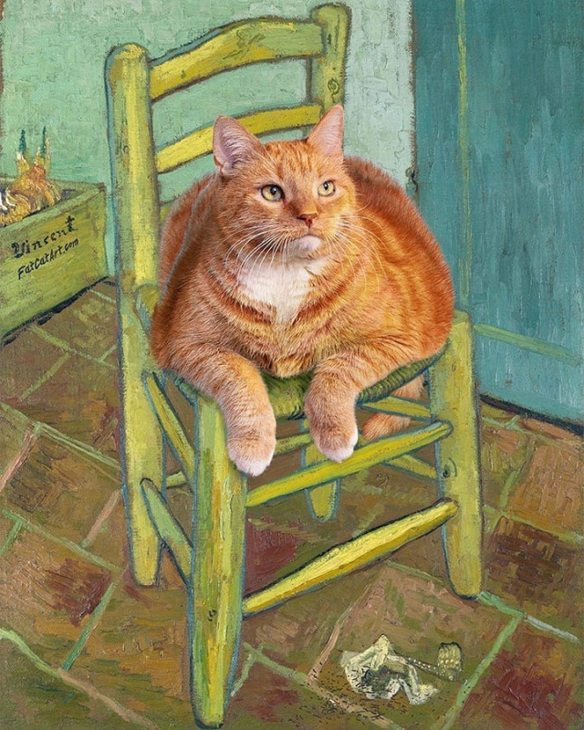 Знамениті картини, оздоблені рудим котом Заратустрой (фото)