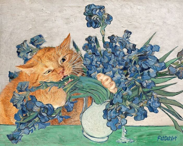 Знаменитые картины, украшенные рыжим котом Заратустрой (фото)