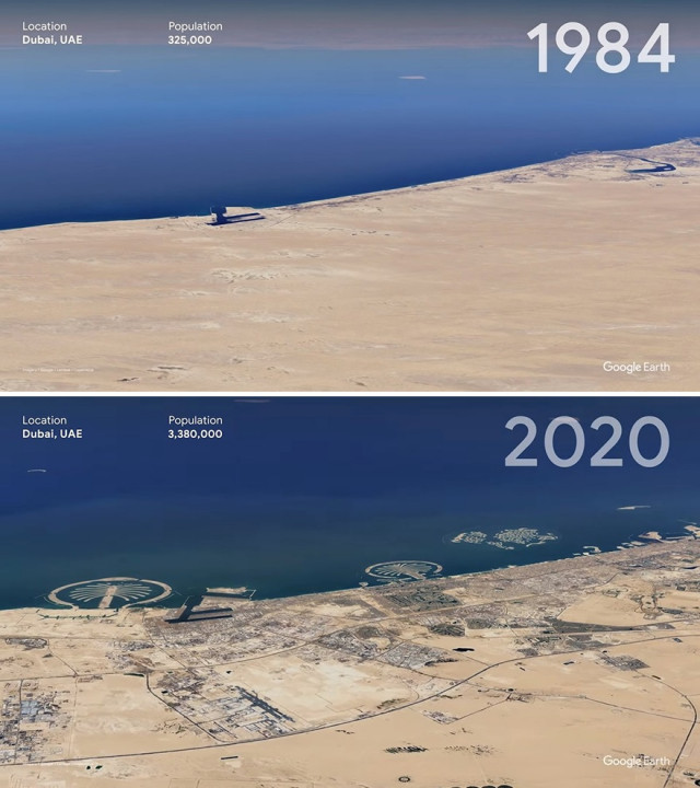 Спутниковые снимки \"тогда и сейчас\", демонстрирующие, насколько люди изменили планету