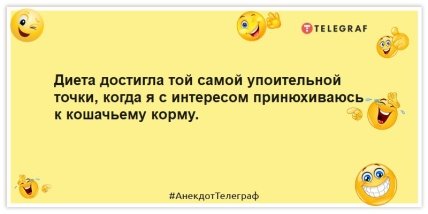 Анекдоты про диету - Диета достигла той самой упоительной точки, когда я с интересом принюхиваюсь к кошачьему корму.