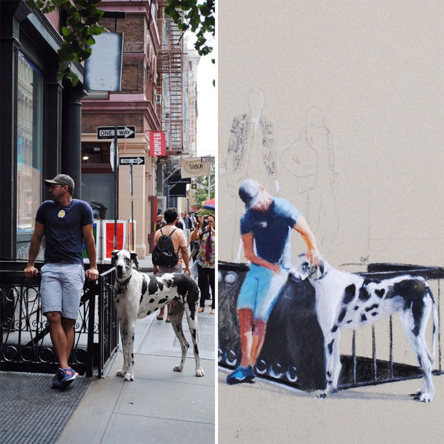 Художница-самоучка изображает жителей Нью-Йорка, которые встречаются ей на улице (фото)