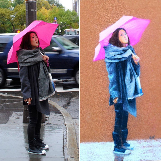 Художница-самоучка изображает жителей Нью-Йорка, которые встречаются ей на улице (фото)