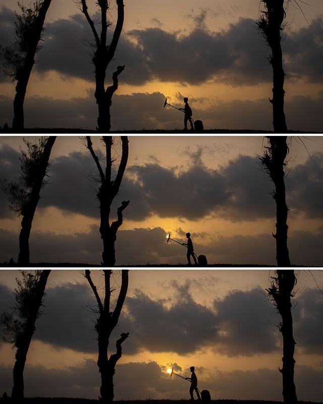 Фотограф нашёл свою нишу, делая оригинальные снимки на фоне солнца и луны  