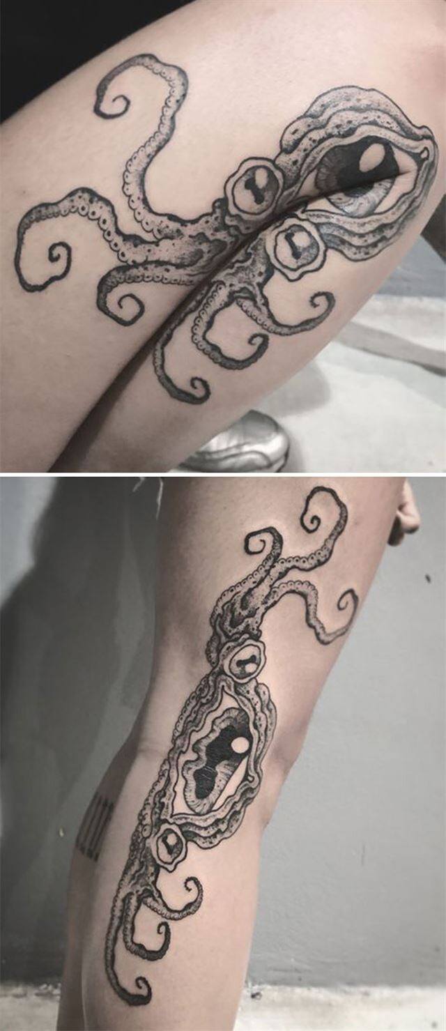 Гениальные татуировки, раскрывающие своё великолепие в движении (фото)