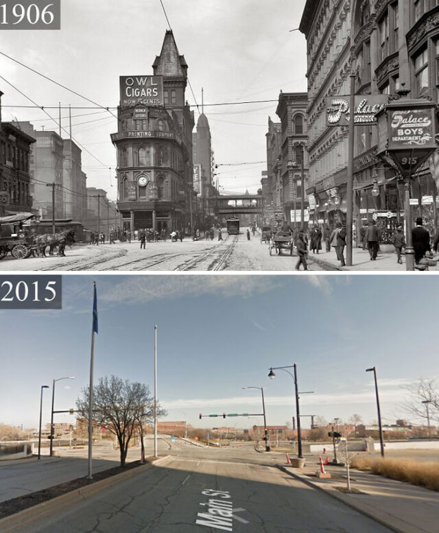 Фотографії "тоді і зараз", що показують, як згодом змінилися різні місця та визначні пам'ятки