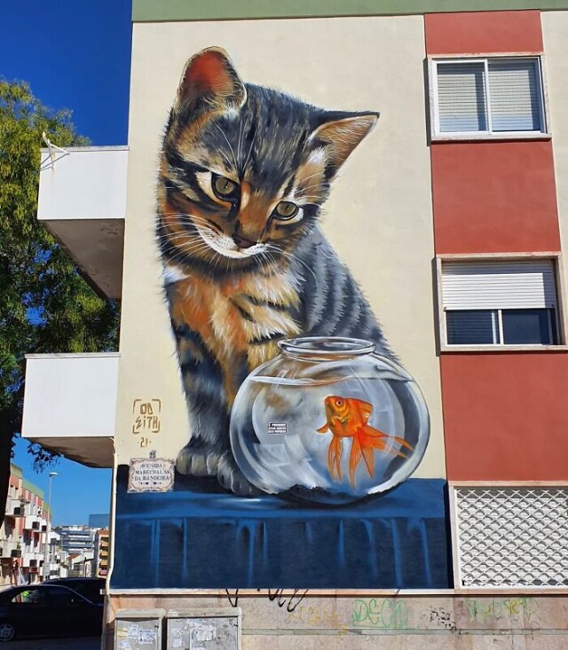 Реалистичные трёхмерные рисунки португальского уличного художника Серхио Одейта