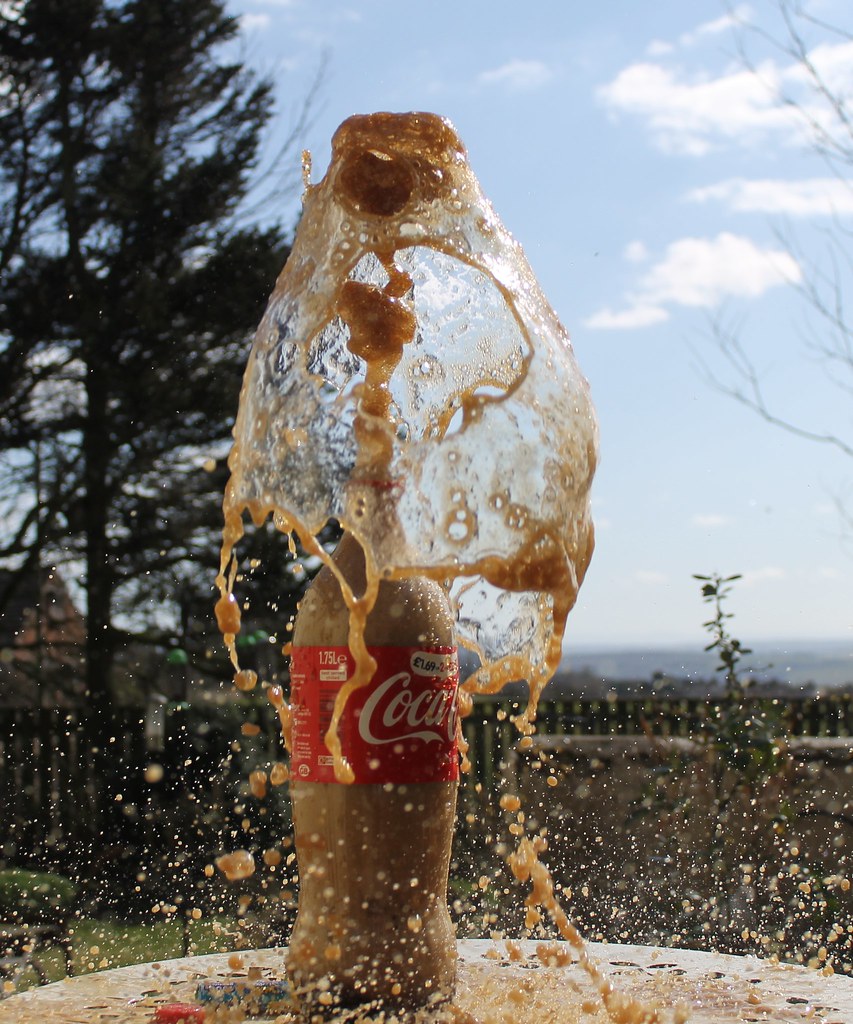 Exploding Coke Bottle | Had a friend to help me with this, t… | Flickr