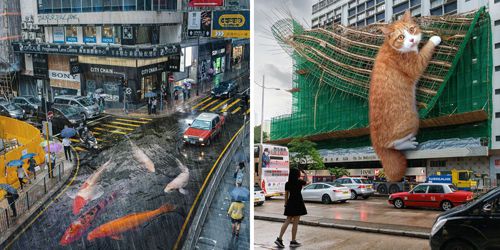 Художник превращает городские улицы в сюрреалистические сцены (ФОТО)