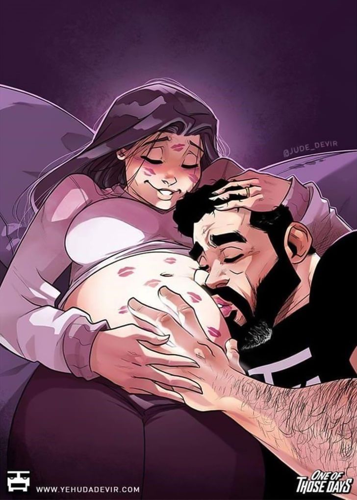Художник из Израиля и его жена покорили сердца миллионов искренними комиксами о том, каково это — ждать ребенка