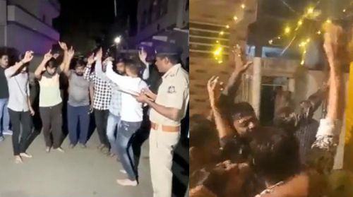 Полицейские задержали пьяных гуляк и заставили их танцевать (ВИДЕО)