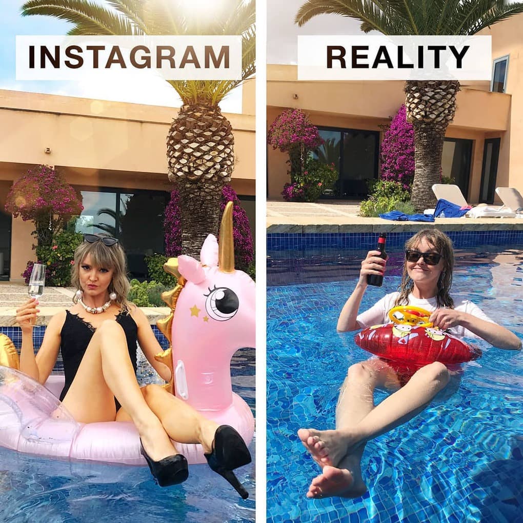 Очікування та реальність: дівчина показала, чим Instagram відрізняється від реального життя