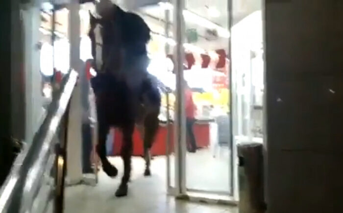 У Киргизстані п’яний чоловік заїхав на коні до супермаркету (відео) 
