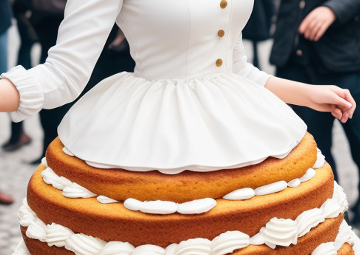 Дівчина зробила сукню-торт вагою понад 100 кг, пройшлася в ньому по подіуму та встановила світовий рекорд (Спойлер: потім торт з\