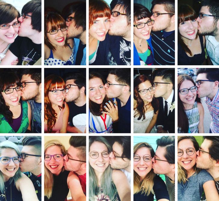Щасливі пари поділилися фотографіями на початку стосунків і через роки