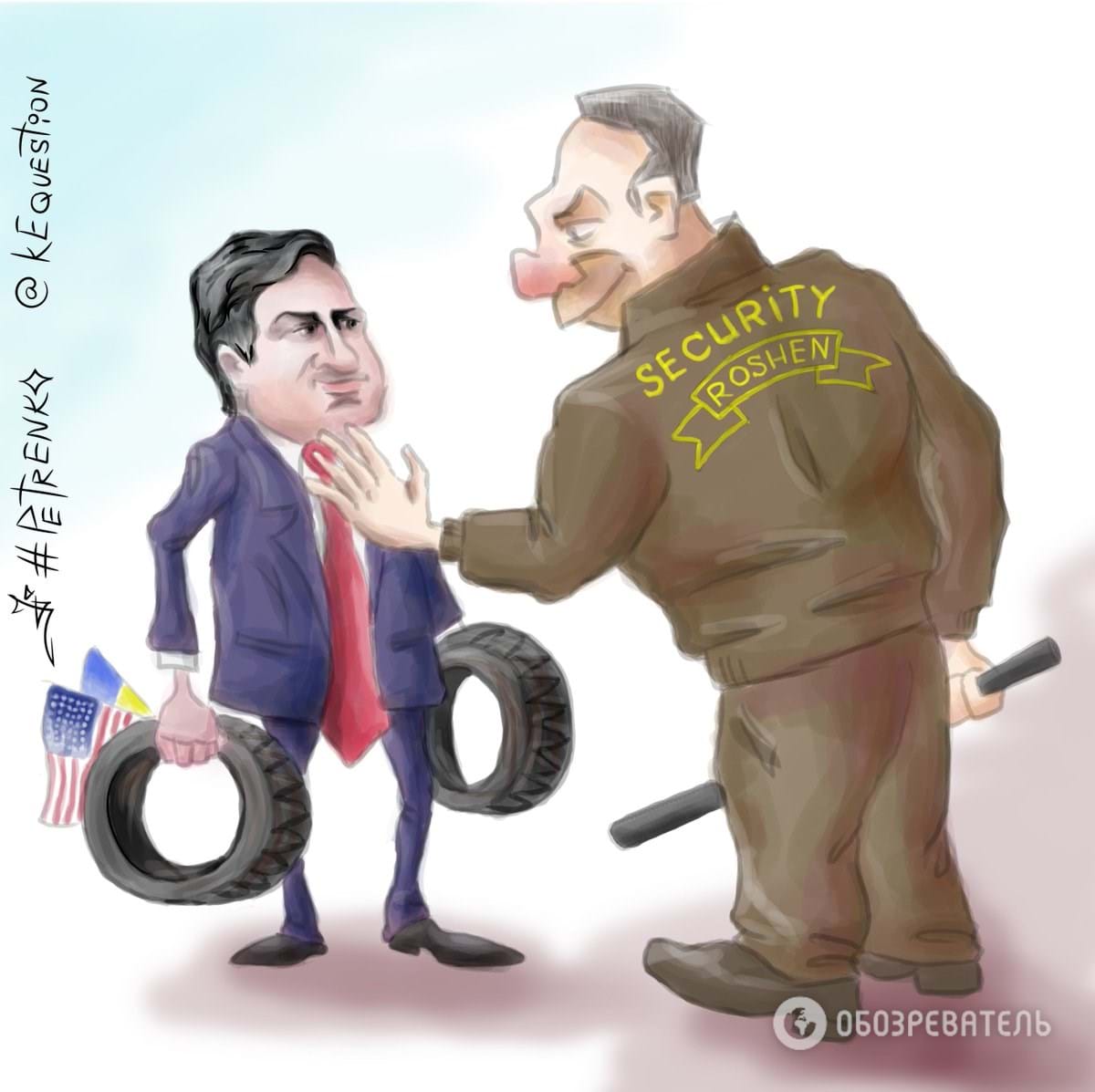 Карикатурист едко высмеял возвращение Саакашвили в Украину