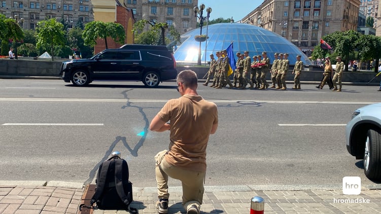 У Києві провели прощання із військовим, засновником добровольчого батальйону «ОУН» Миколою Коханівським (позивний Буревій), 16 липня 2024 року