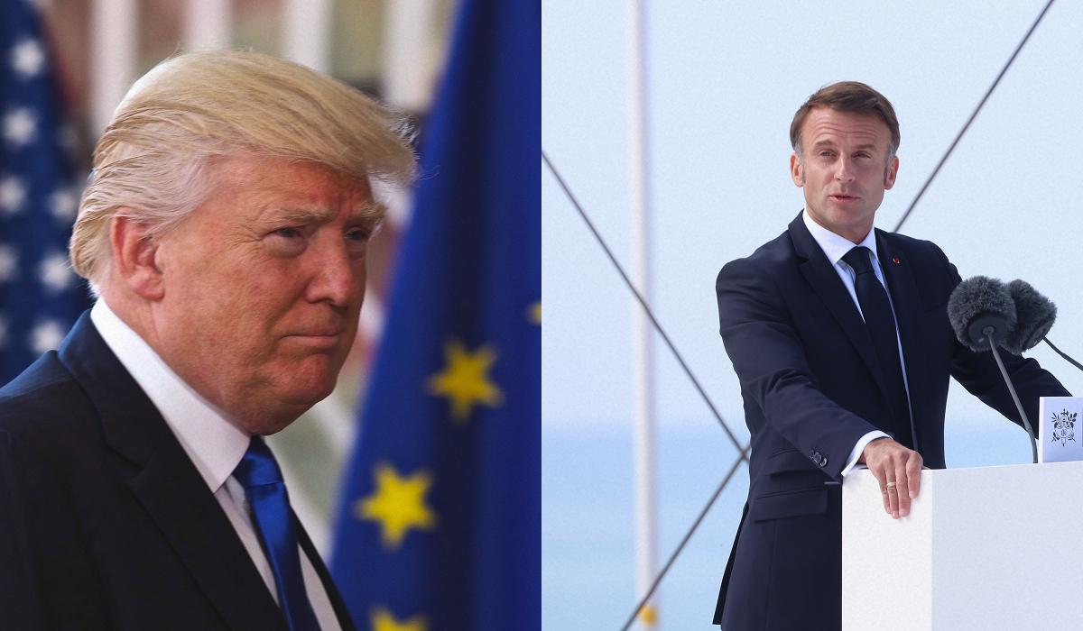 Трамп висловився щодо позиції Макрона / колаж УНІАН, фото European Union