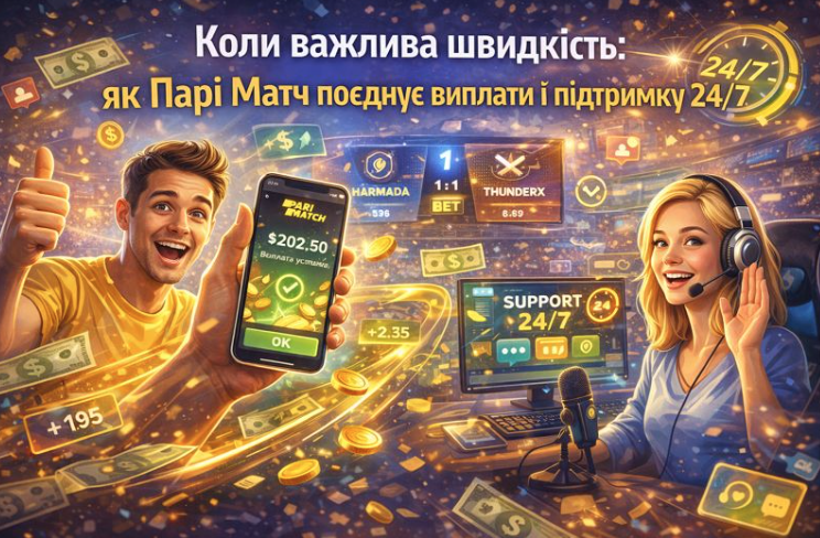 Парі Матч: виплати без затримок і підтримка 24/7 у важливі моменти