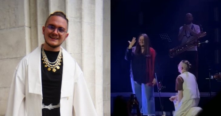Відомий український співак просто під час концерту освідчився дівчині