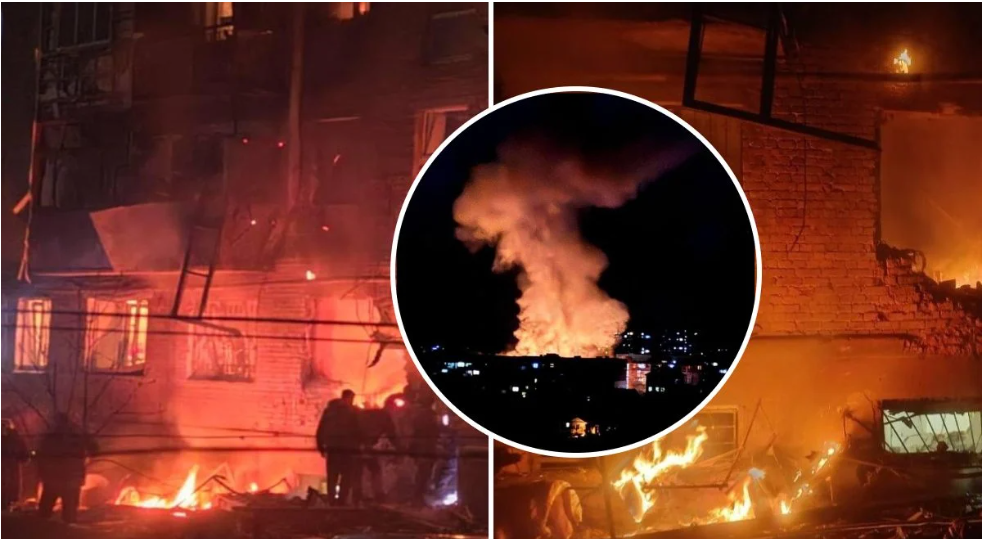 Російський дрон влучив у житловий будинок у Сумах: є постраждалі та масштабна пожежа