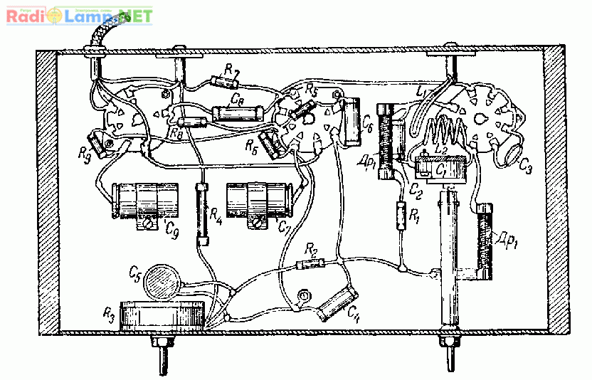 Монтажна схема УКХ приймача 0-V-2
