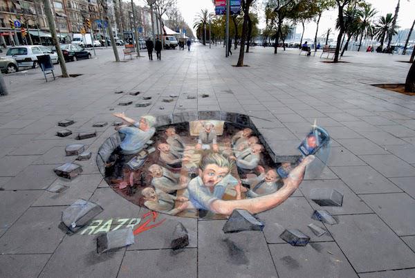 Невероятно реалистичные 3D-граффити на асфальте (ФОТО)