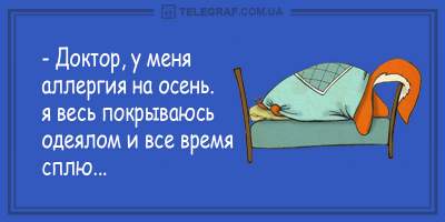 Актуальные анекдоты об "аллергии" на осень 