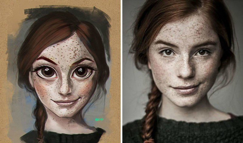 Художник превратил фотографии случайных людей в удивительные иллюстрации