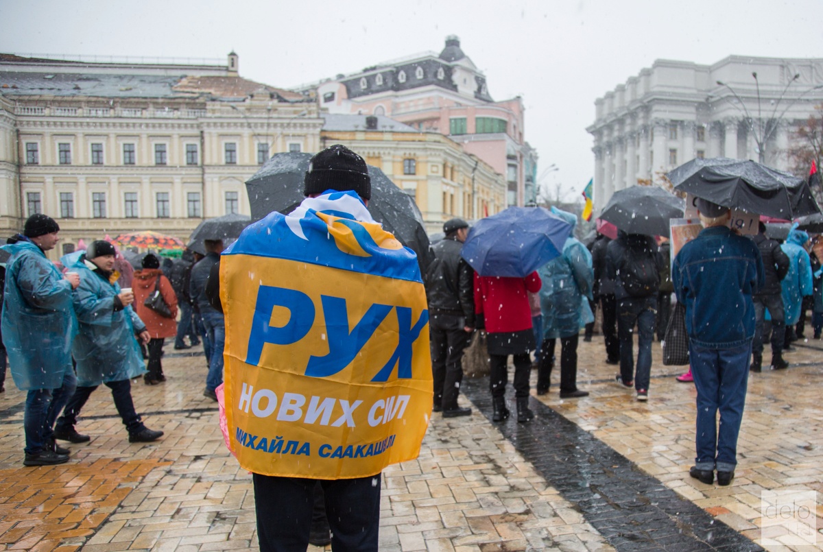 \"Импичмент под дождем и снегом\". Как прошел очередной митинг Саакашвили (фото)