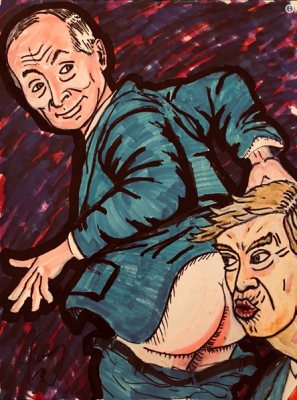 Джим Керри высмеял встречу Трампа и Путина жесткой карикатурой