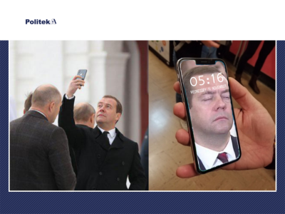 «Опять бюджет на iPhone потратил»: в Сети устроили «батл» фотожаб на Медведева