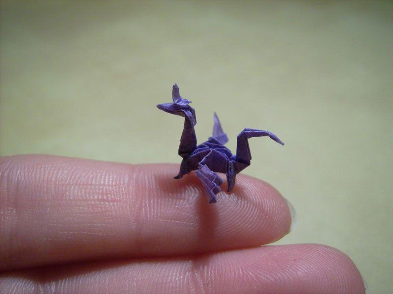 Крошечные оригами, умещающиеся на кончике пальца