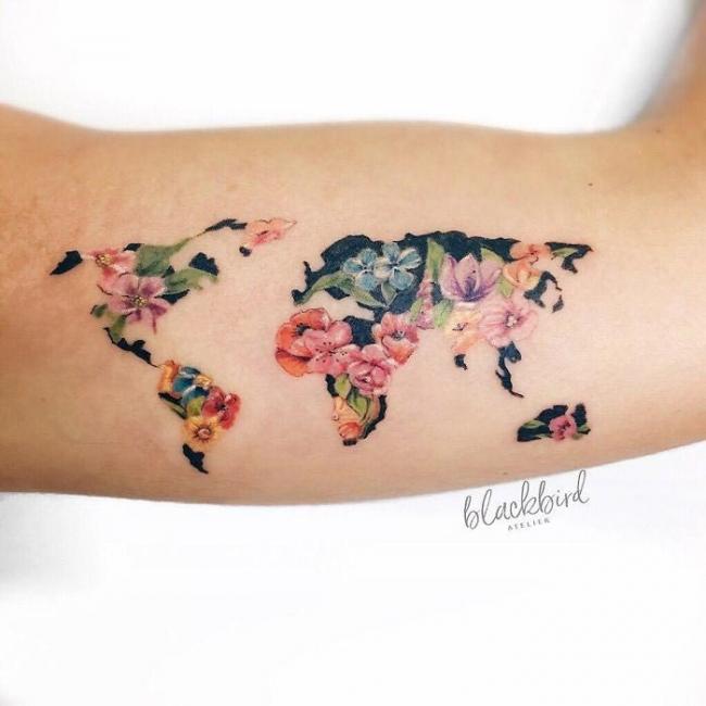 Невероятные татуировки для любителей путешествий (ФОТО)