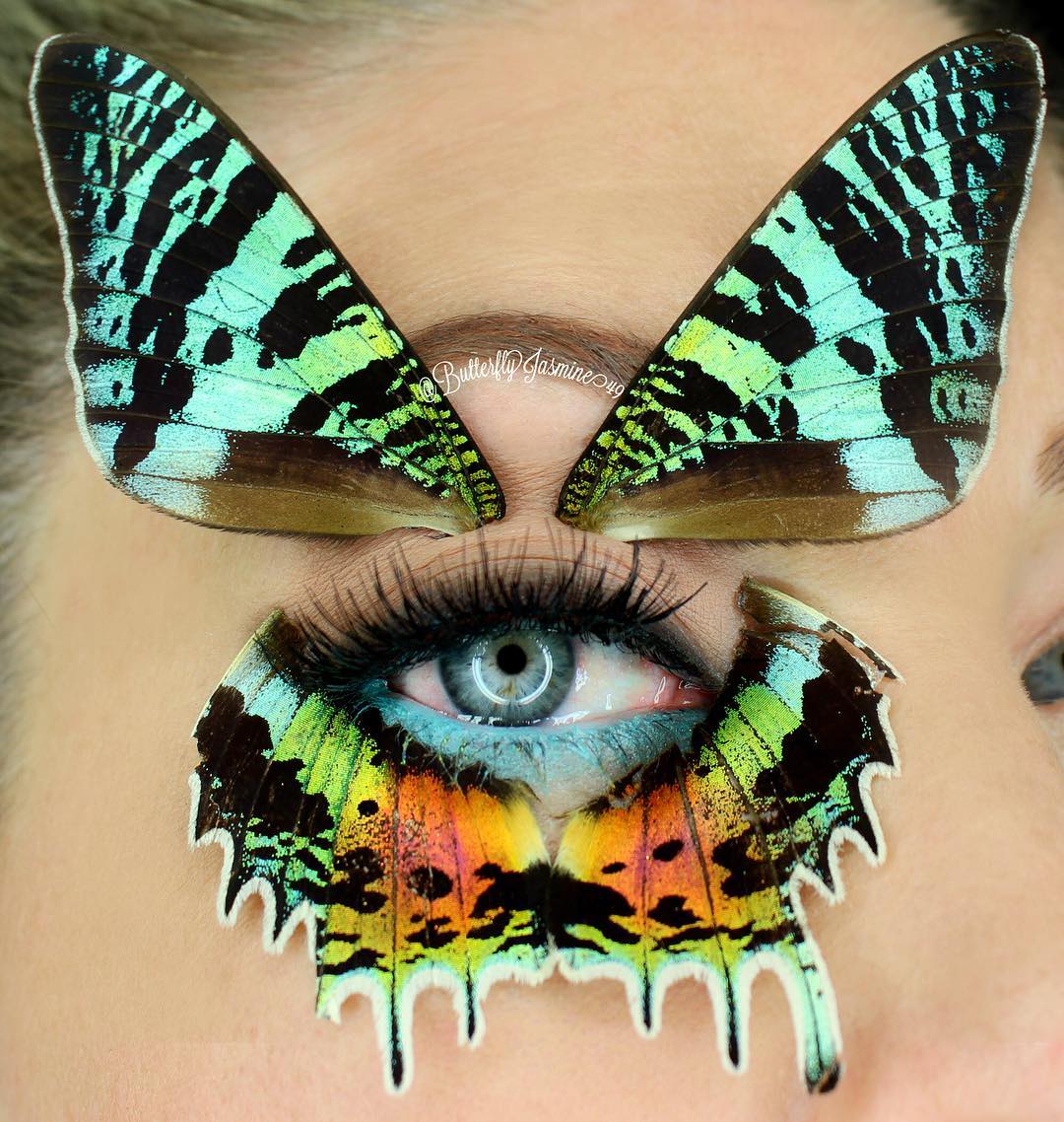 Экстремальный макияж с насекомыми