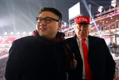 На Олимпиаде по Пхенчхану прогулялись «фальшивые» Трамп и Ким Чен Ын