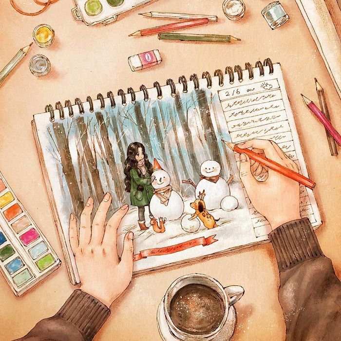 Простые радости в иллюстрациях корейской художницы Aeppol