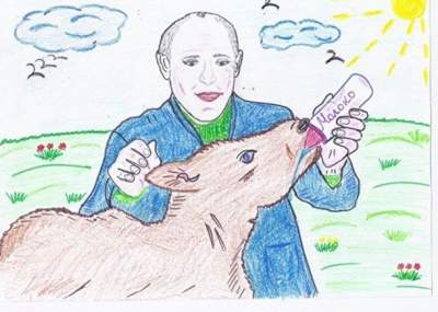 "Желтый карлик": в России дети за деньги рисуют Путина