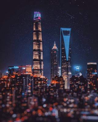 Так выглядит Шанхай с высоты птичьего полета. Фото
