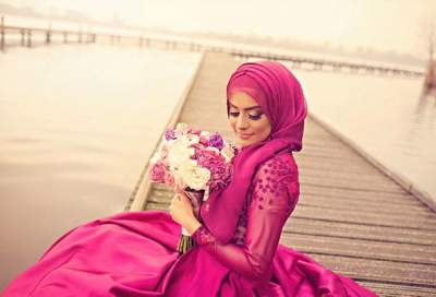 Самые красивые мусульманские невесты в свадебных хиджабах. Фото