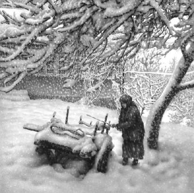 Зимние пейзажи от талантливого грузинского художника. Фото