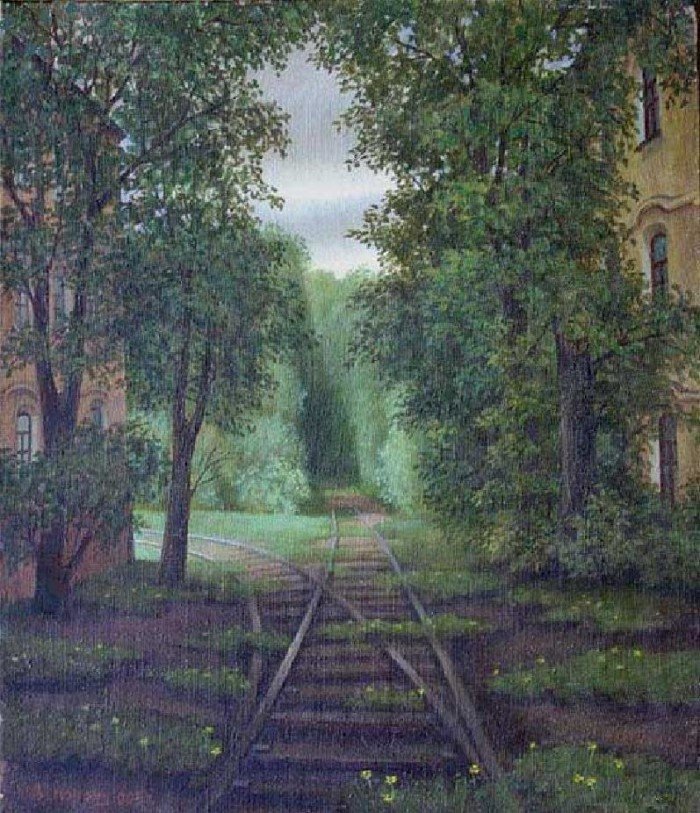 Старые московские дворики на картинах Владимира Парошина