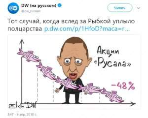 Российский карикатурист высмеял падение акций компании российского бизнесмена 