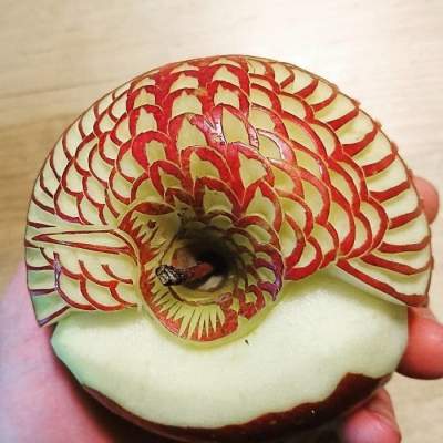 Оригинальное искусство: невероятные узоры на фруктах и овощах. Фото