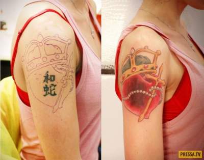Художник превращает в шедевры неудачные татуировки. Фото