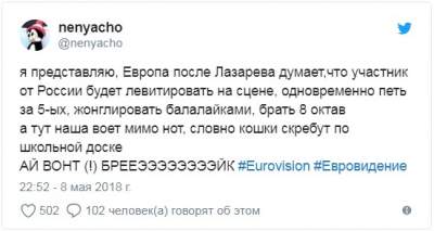 Провал России на Евровидении высмеяли в соцсетях